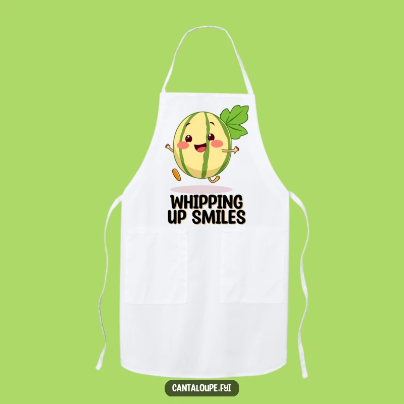 Funny Cantaloupe Apron: Bouncy Fruit Character Kitchen Wear for Joyful Cooking