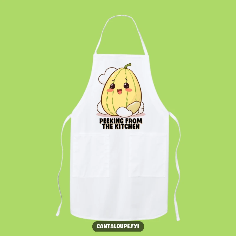 Funny Cantaloupe Apron: Kitchen Peeking Melon, Hilarious Funny Gift for Cooks!