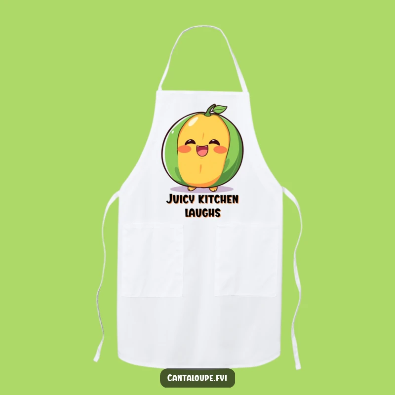Funny Cantaloupe Laugh Apron - Giggling Fruit Chef Wear for a Hilarious Kitchen