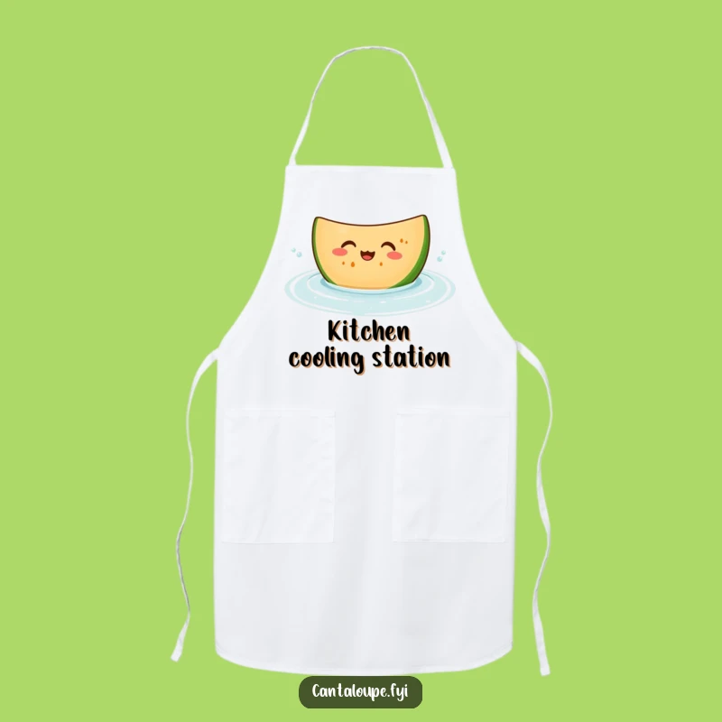 Funny Giggling Melon Apron - Bobbing Cantaloupe Slice, Kitchen Fun Gift