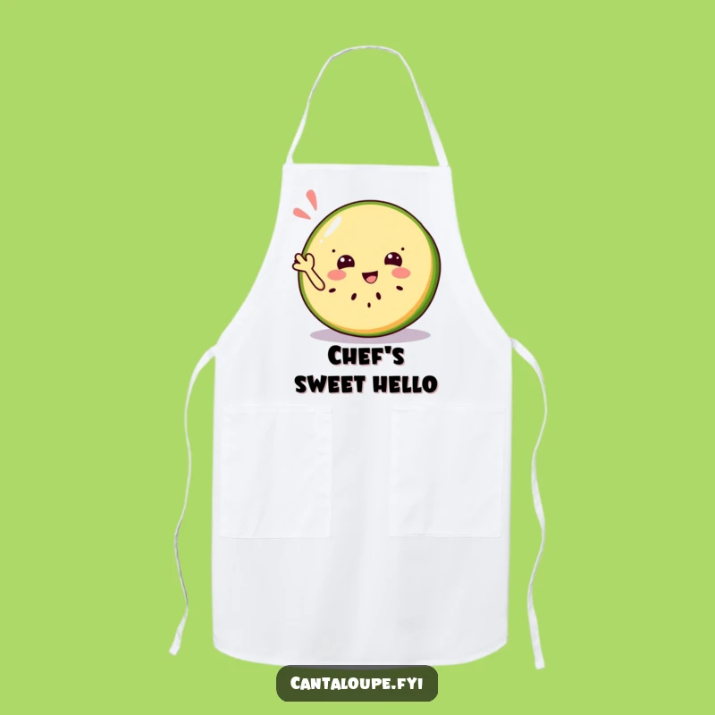 Funny Jolly Cantaloupe Chef Apron - Cheerful Fruit Kitchen Wear