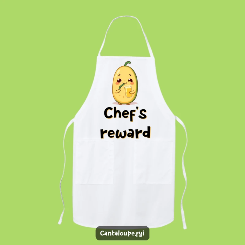 Funny Relaxed Melon Apron: Cantaloupe's Juice Break, Hilarious Kitchen Gift!