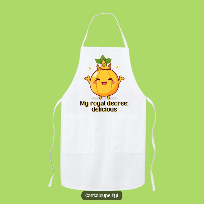 Funny Royal Cantaloupe Apron, Crowned Chef Character, Practical Funny Gift
