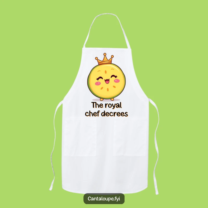Funny Royal Melon Apron - Delighted Cantaloupe Crown, Regal Kitchen Gift