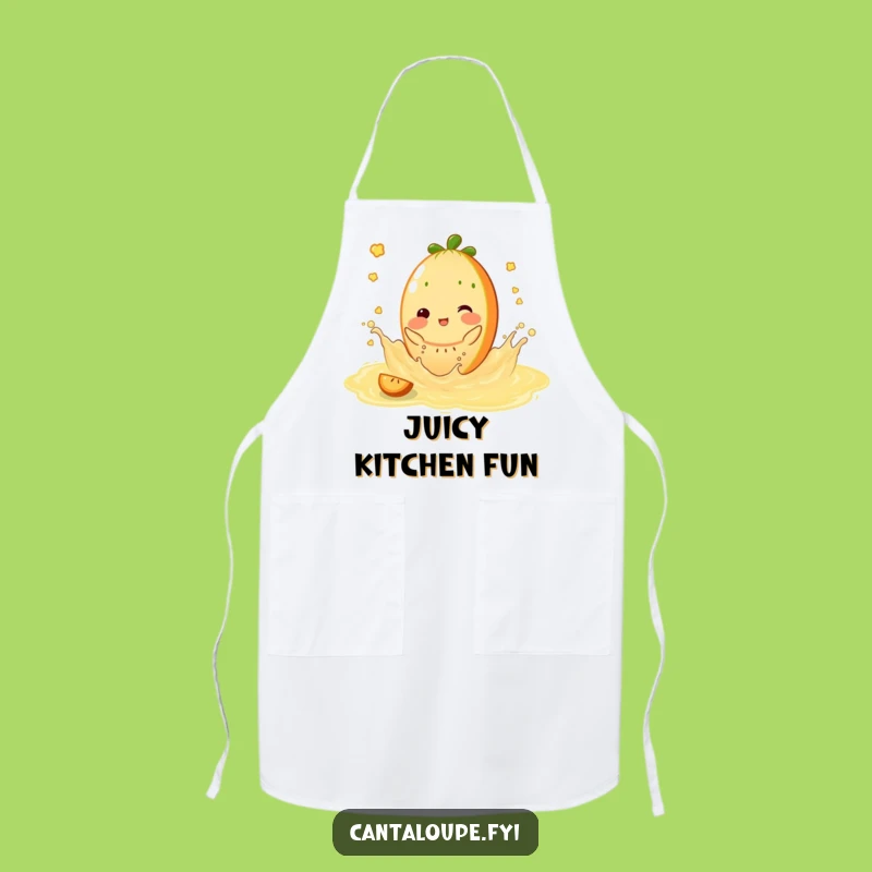 Funny Juicy Splash Apron - Cantaloupe Character Kitchen Fun Gift