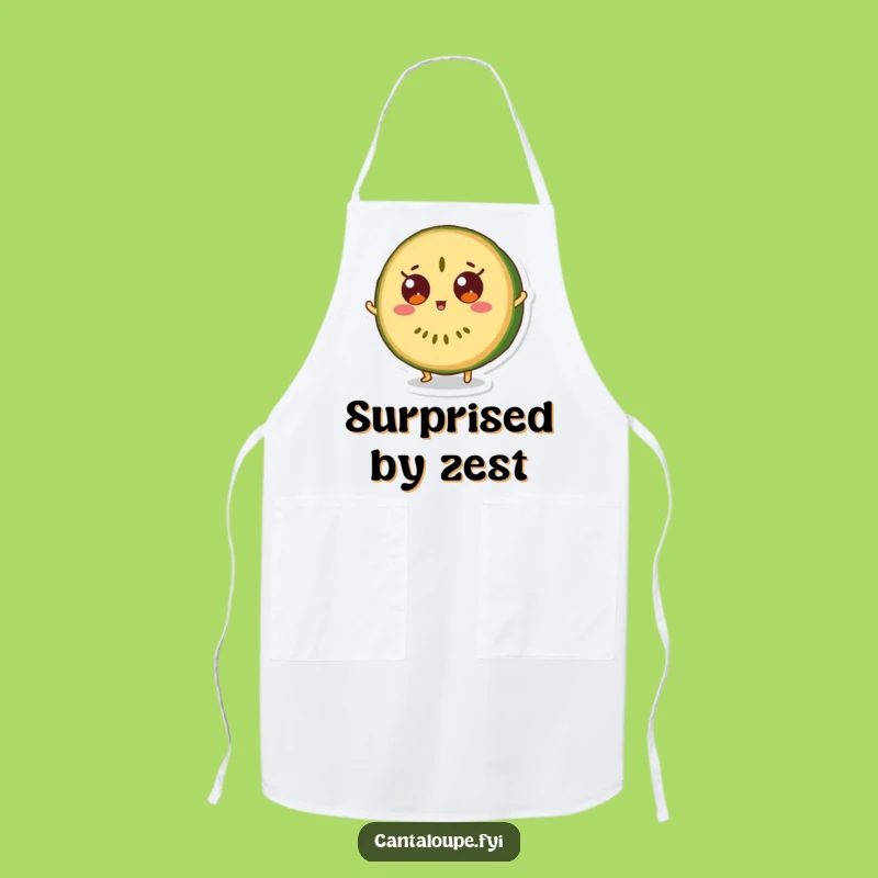 Funny Bounce Apron: Surprised Cantaloupe, Fruity Kitchen Fun Gift
