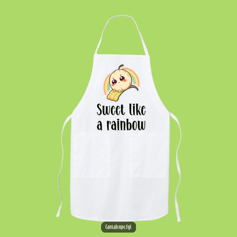 Funny Cantaloupe Apron: Kitchen Rainbow Slider, Hilarious Funny Gift for Chefs!
