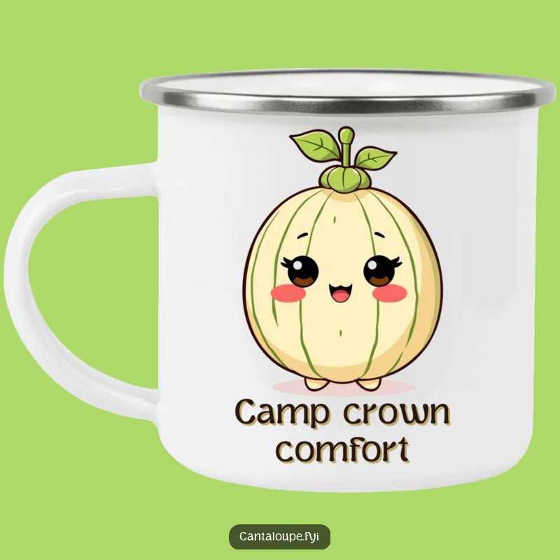 Funny Melon Hat Camping Mug - Cantaloupe Character Outdoor Style Gift