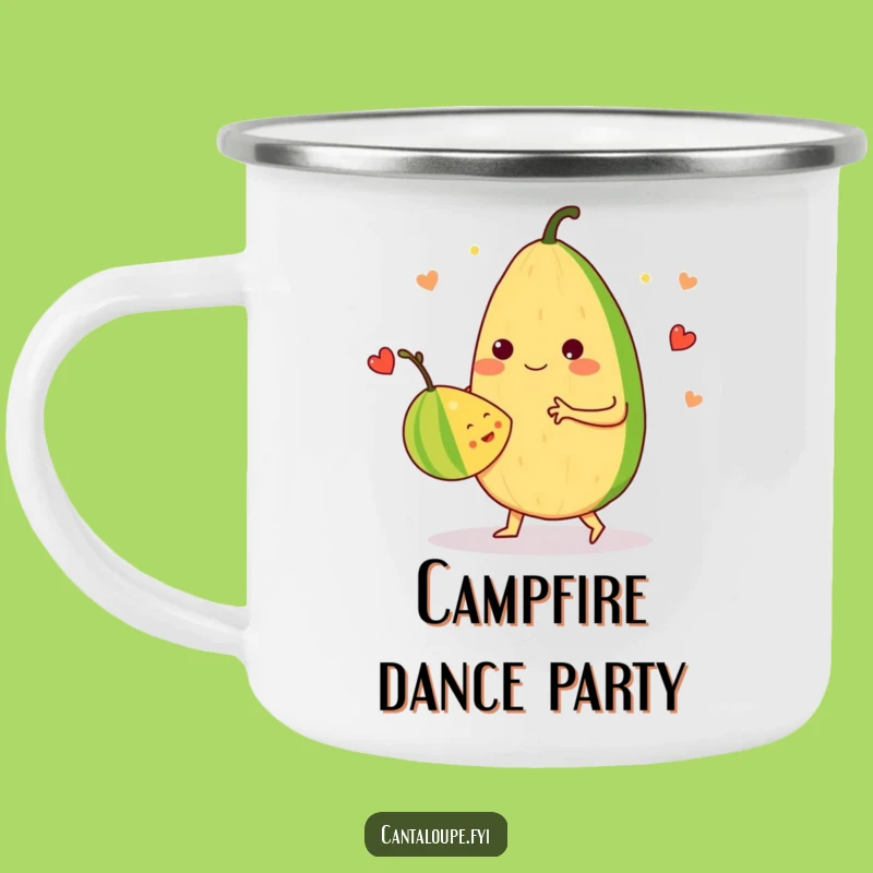Funny Camp Dance Mug: Cantaloupe Waltz Character, Outdoor Gift