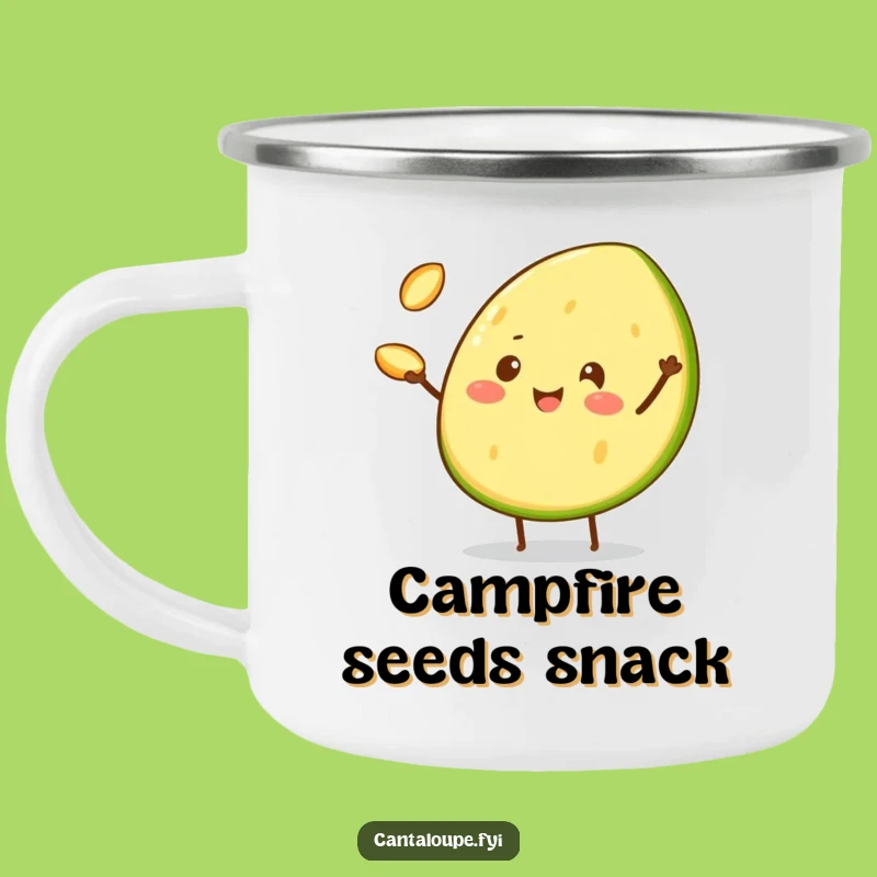 Funny Juggler's Camping Mug - Cheerful Cantaloupe Wedge, Skillful Fun for Outdoor Performers