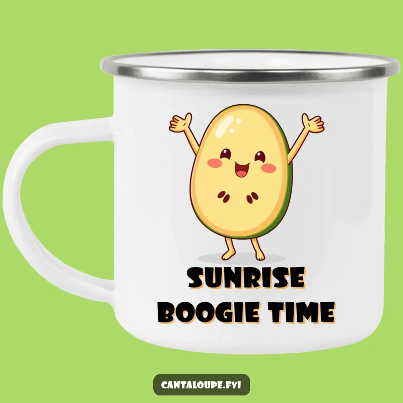 Funny Cantaloupe Dancer Camping Mug, Durable and Hilarious Outdoor Fun, Best Funny Gift