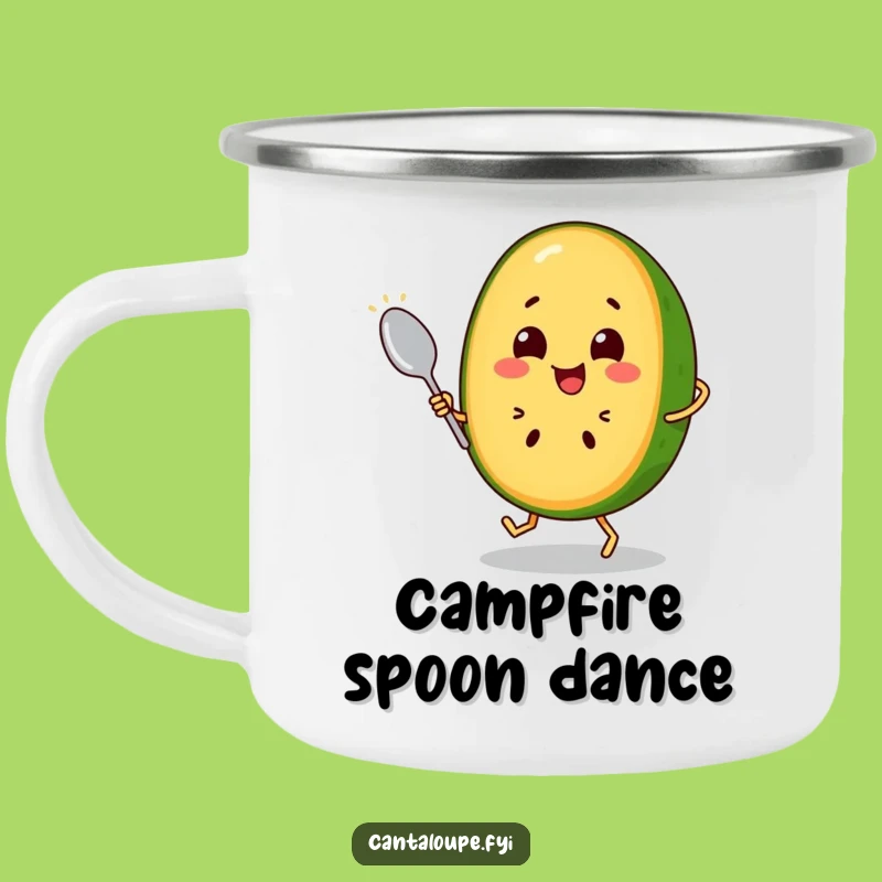 Funny Dancing Cantaloupe Camping Mug: Adventure with This Hilarious Fruit Dancer