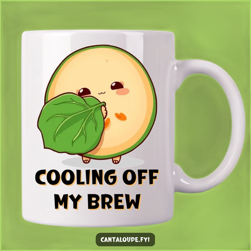 Funny Fanning Cantaloupe Slice Mug: Cool & Hilarious Hydration Gift