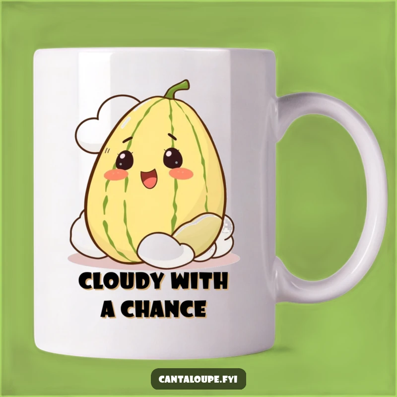 Funny Cantaloupe Mug: Peeking Melon, Excited Expression, Perfect Funny Gift!