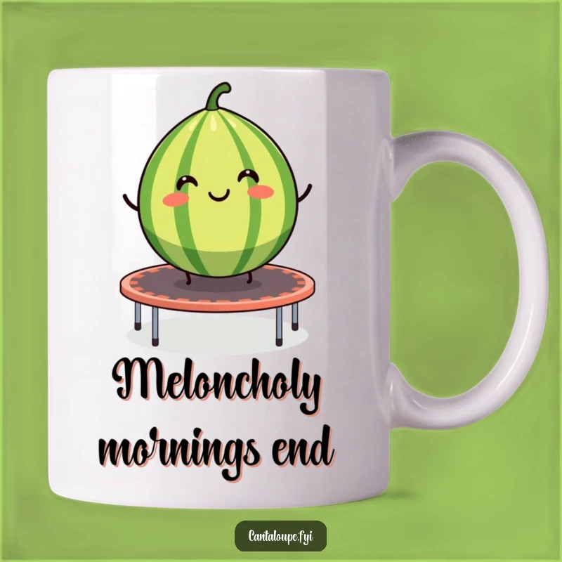 Funny Cantaloupe Trampoline Mug: Hilarious Gift for Fruit Lovers and Fun Seekers