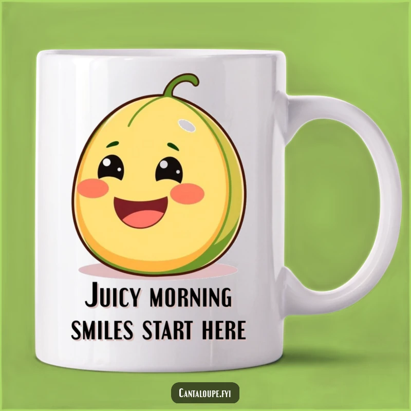 Funny Cantaloupe Smile Mug: A Juicy Character Design, Perfect Funny Gift for Fruit Lovers