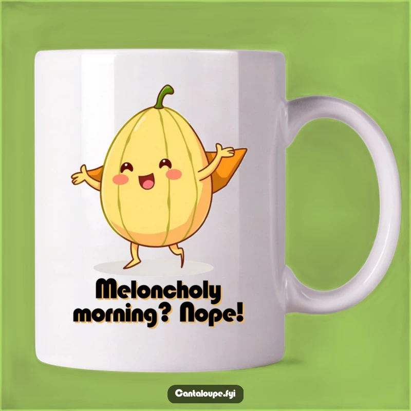 Funny Cantaloupe Dancer Mug - Silly Fruit Rind Cape Comedy Gift