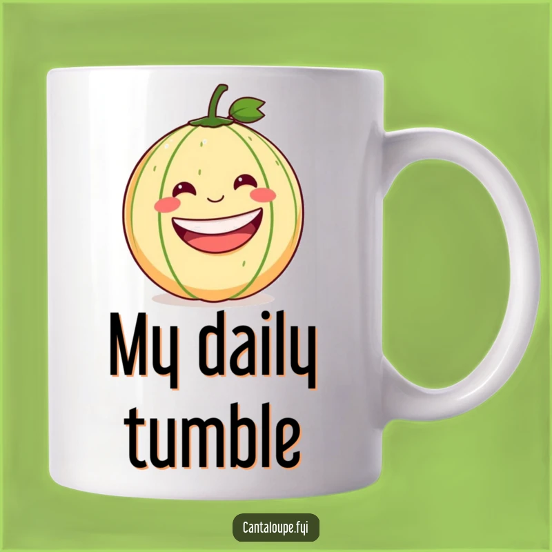 Funny Rolling Cantaloupe Mug: Hilarious Fruit Character for Your Morning Brew Gift