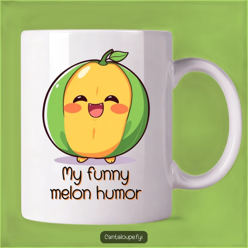 Funny Cantaloupe Laugh Mug - A Giggling Fruit Half Makes a Hilarious Gift