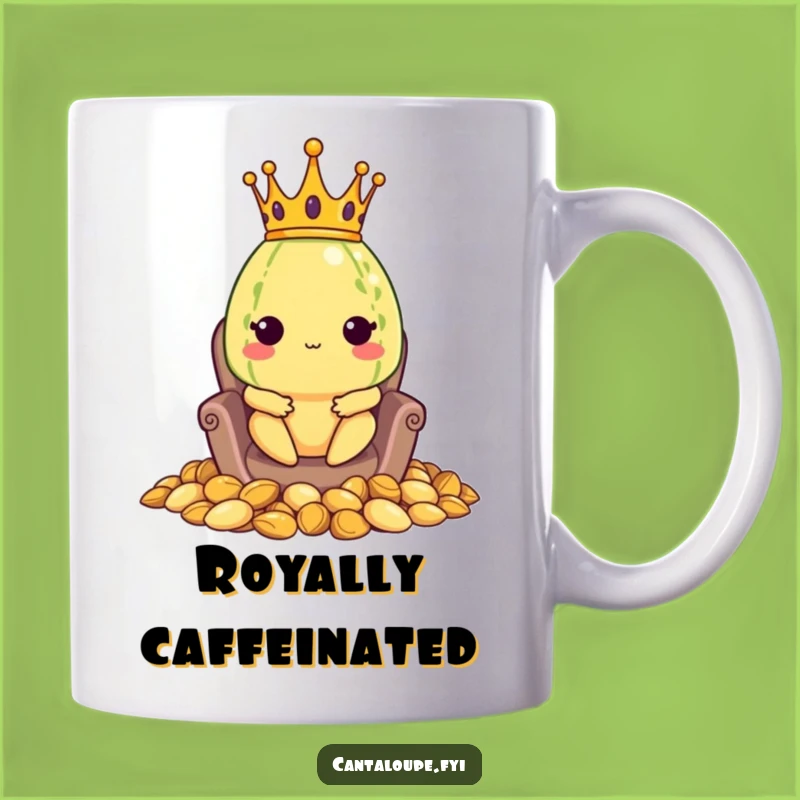 Funny Royal Melon Mug: Cantaloupe King Reigns Supreme, Hilarious Gift for Fruit Lovers!