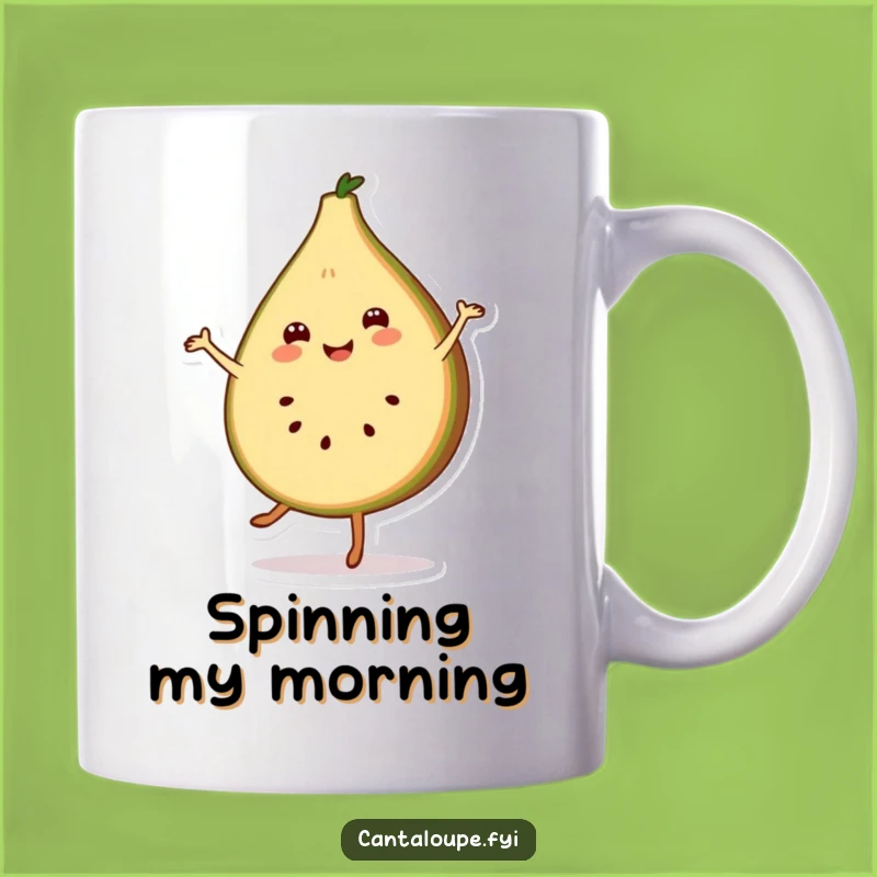 Funny Cantaloupe Pirouette Mug - Delightful Dance Gift for Whimsical Mornings