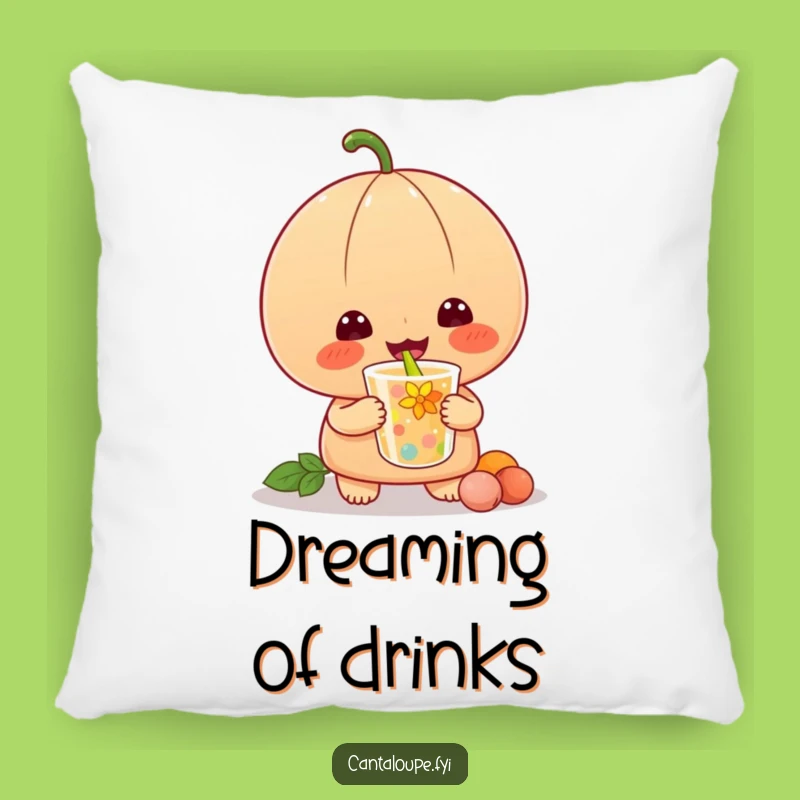 Funny Cantaloupe Pillow: Cozy Comfort with Happy Slurping Funny Gift