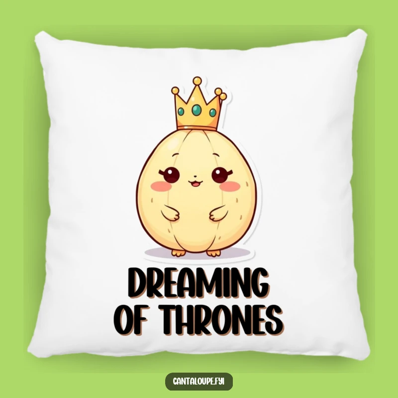 Funny Cantaloupe Crown Pillow: Regal Comfort for Your Throne