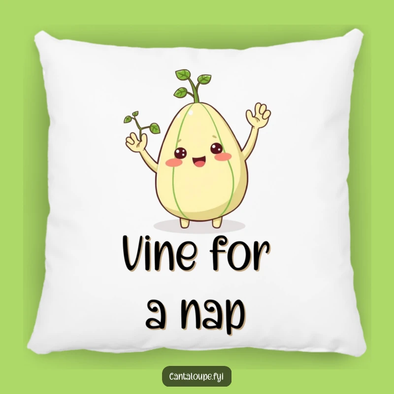 Funny Cantaloupe Pillow, Cozy Waving Fruit Character Cushion, Adorable Funny Gift
