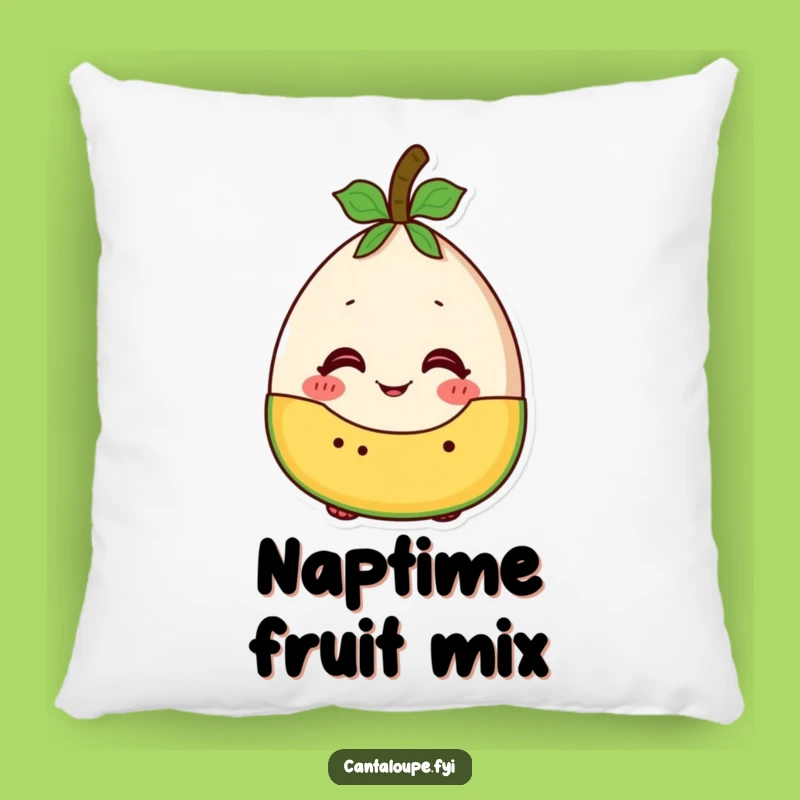 Funny Fruit Salad Cantaloupe Pillow - Cozy Excited Melon Accent