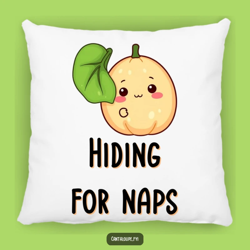 Funny Shy Cantaloupe Pillow, Cozy Peeking Fruit Cushion, Adorable Funny Gift