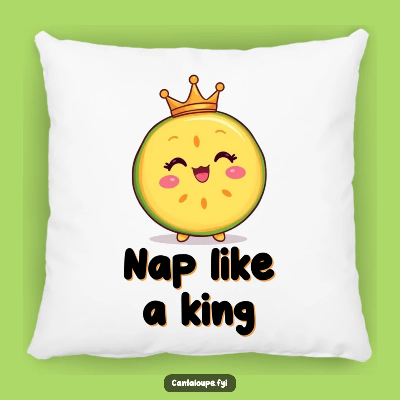 Funny Royal Melon Pillow - Cozy Cantaloupe Crown, Charming Regal Gift
