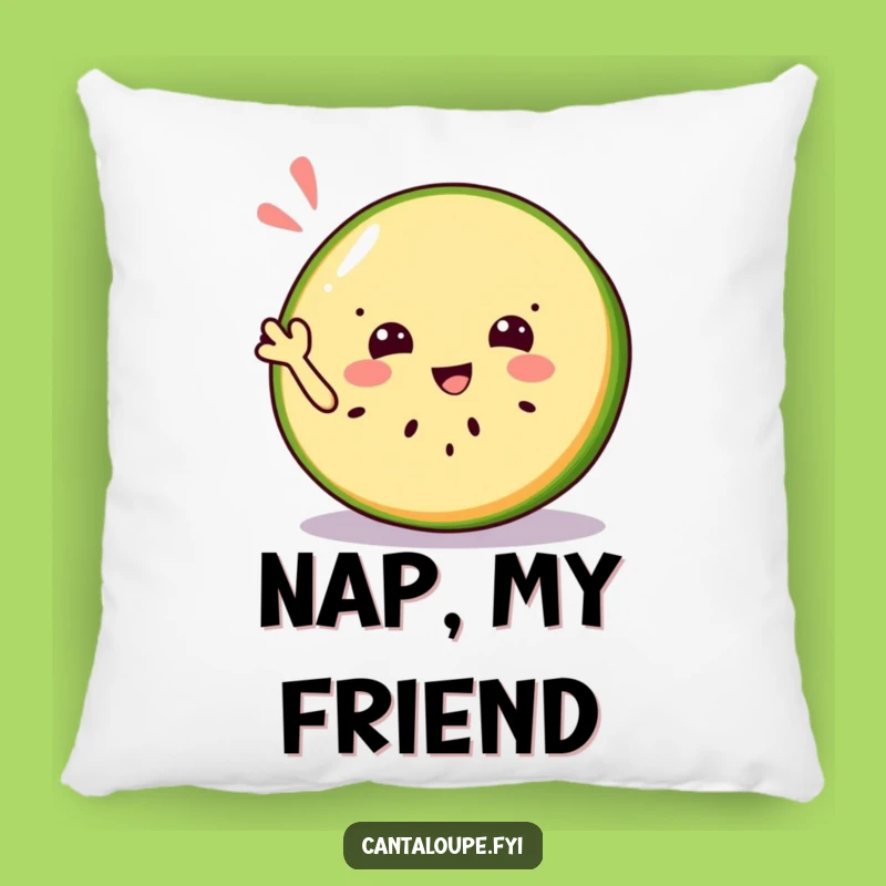 Funny Jolly Cantaloupe Wave Pillow - Cozy Cheerful Fruit Decor