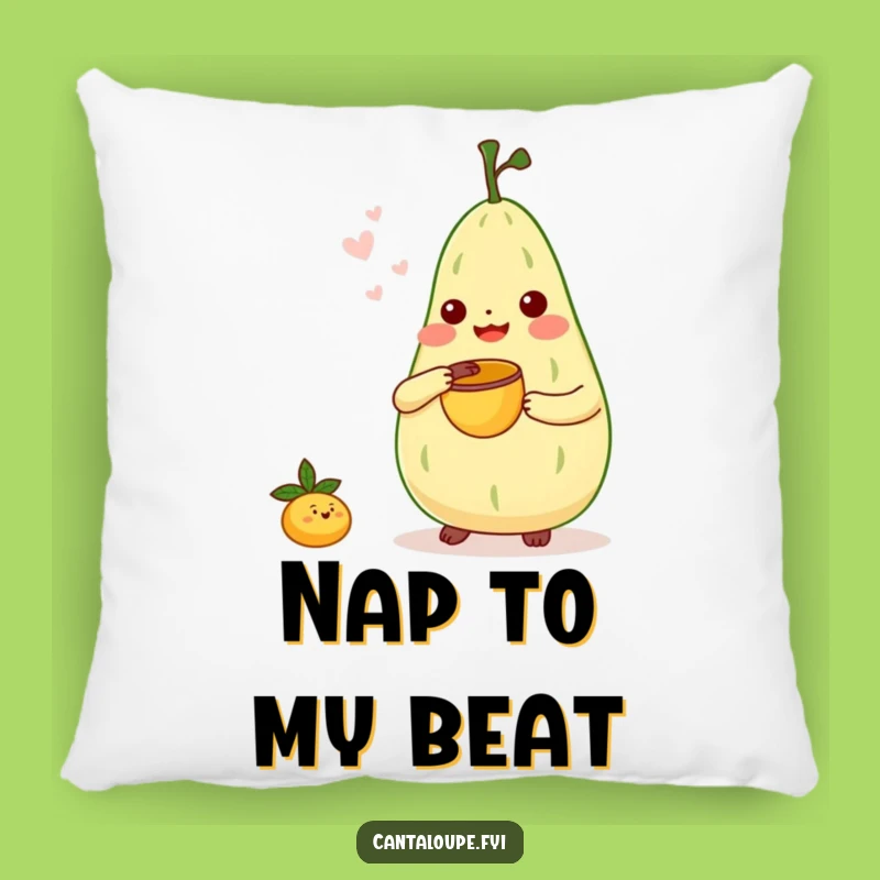 Funny Melon Bongo Pillow - Cantaloupe Character Music Comfort Gift