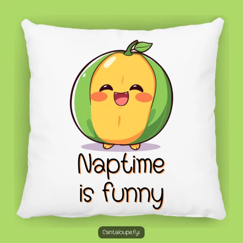 Funny Cantaloupe Laugh Pillow - Giggling Fruit Cushion for Comfy Chuckles