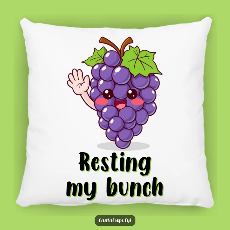 Funny Pillow: Grape Bunch Character Cushion, Cozy Quirky Gift