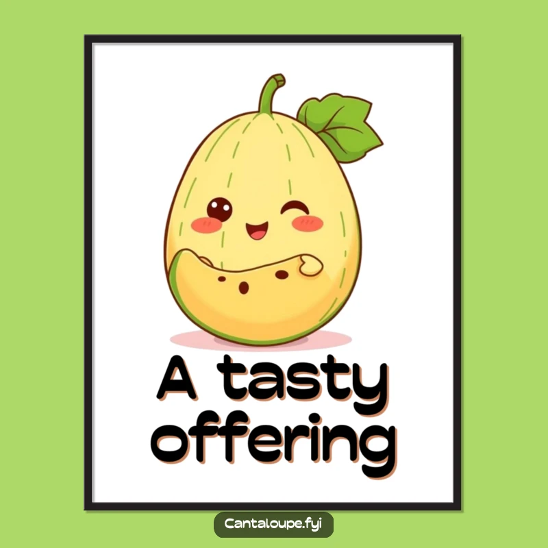 Funny Generous Fruit Art Print: Cantaloupe Download, Creative Gift