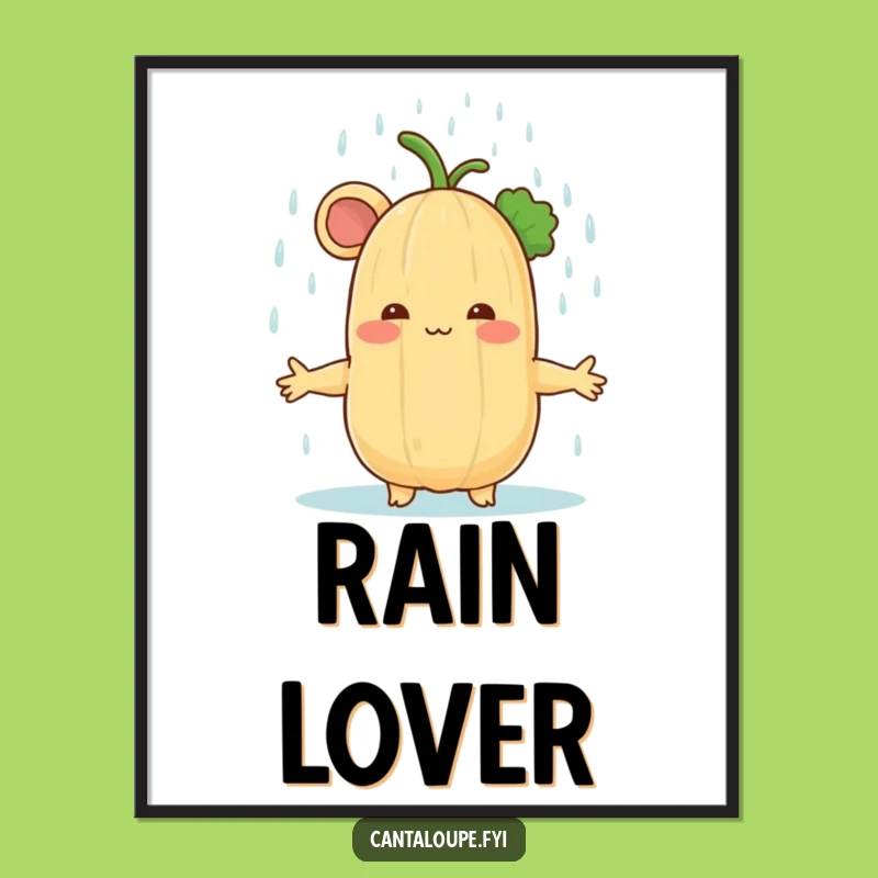 Funny Cantaloupe Rain Shower Digital Art: Instant Calm for Your Walls