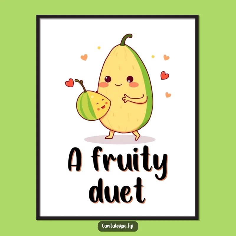 Funny Fruity Fiesta Art Print: Cantaloupe Waltz Download, Creative Gift