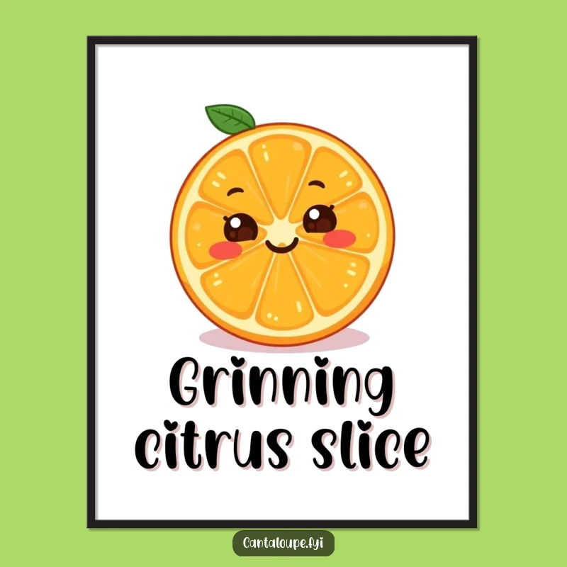 Funny Orange Slice Digital Print: Cheerful Citrus Artwork, Instant Funny Gift