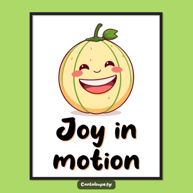 Funny Rolling Cantaloupe Digital Art: Hilarious Fruit Print for Instant Cheer Gift