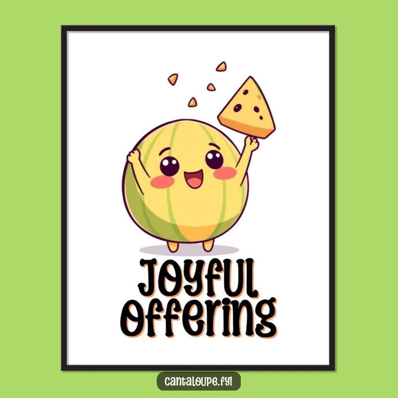 Funny Cantaloupe Digital Art: Instant Joyful Slice Toss for Your Space