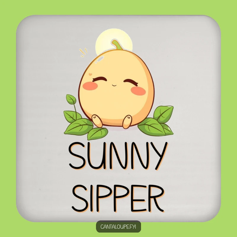 Funny Cantaloupe Coaster: Protect Surfaces with Sunbeam Bliss Funny Gift