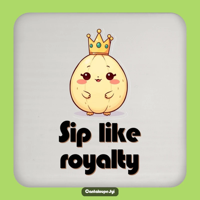 Funny Cantaloupe Crown Coaster: Protect Your Table with Royal Flair