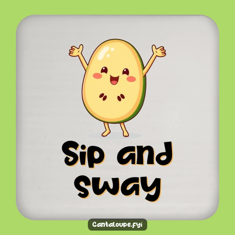 Funny Cantaloupe Dance Coaster, Protect Surfaces with Hilarious Fruit Art, Unique Funny Gift