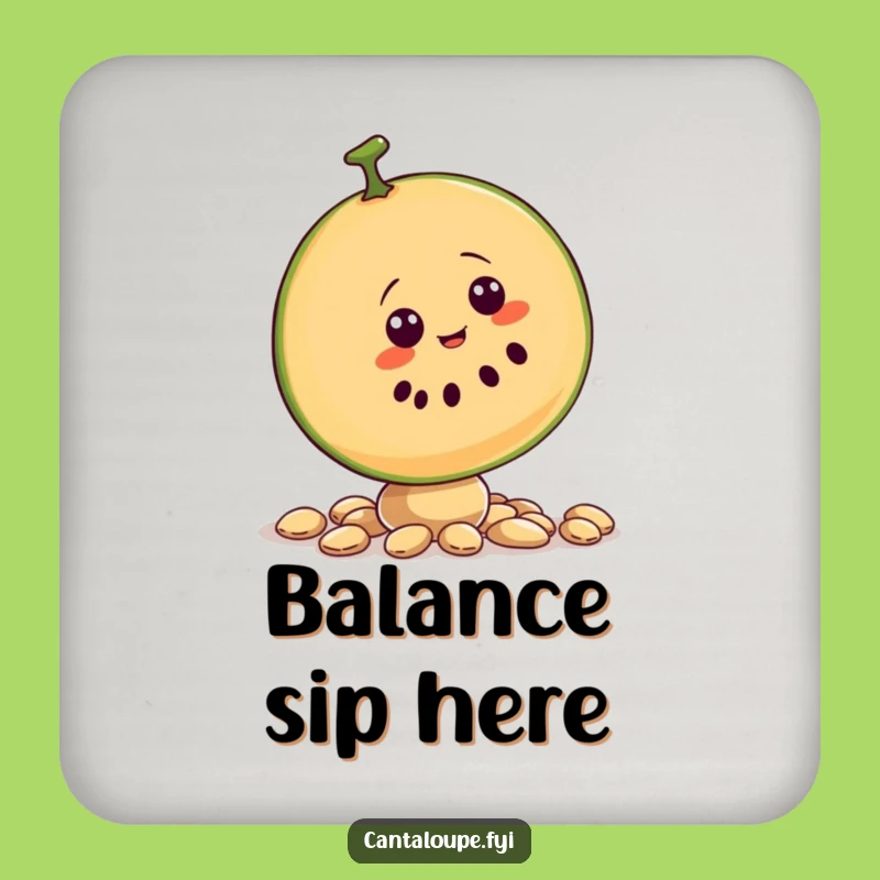 Funny Cantaloupe Slice Coaster - Humorous Fruit Balancing Table Protector