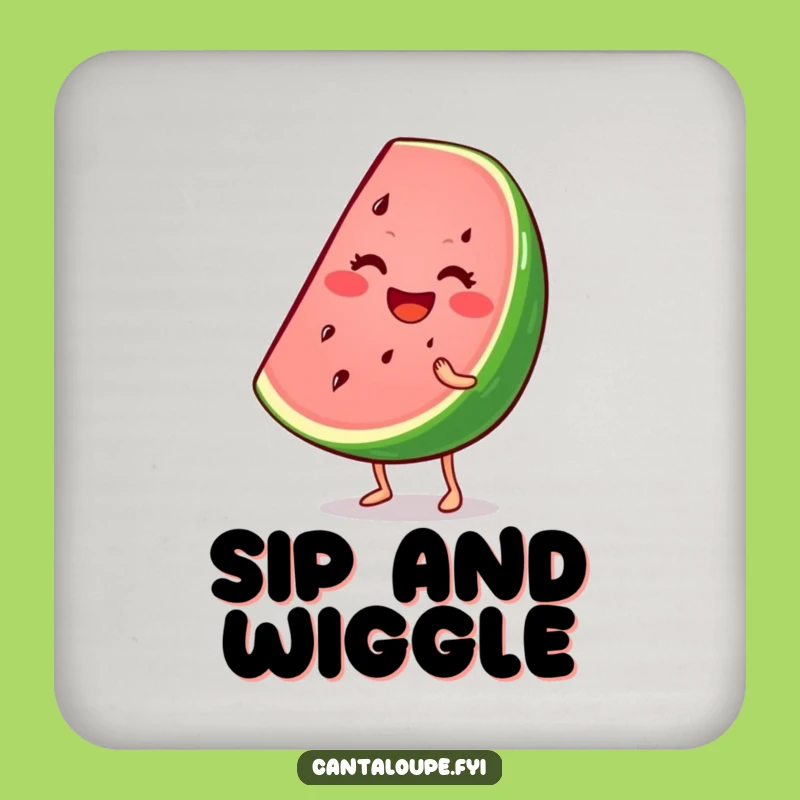 Funny Coaster Set: Wiggling Watermelon Wedge, Summer Home Decor