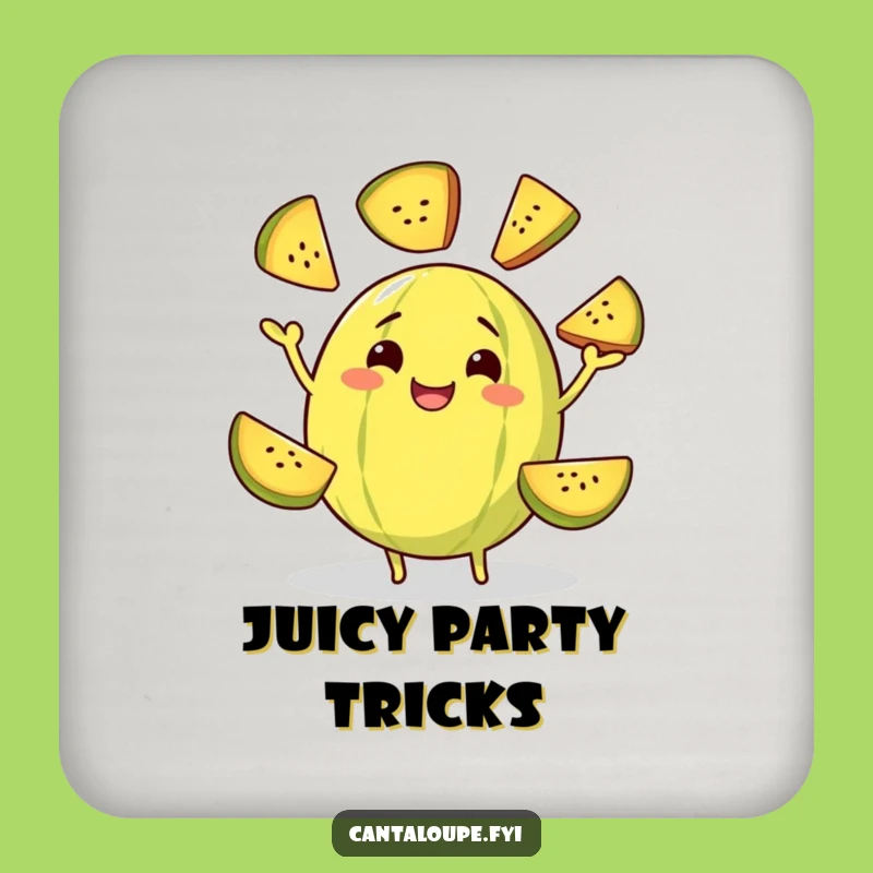 Funny Juggling Cantaloupe Coaster Set: Melon Slice Protection, Fun Bar Decor!