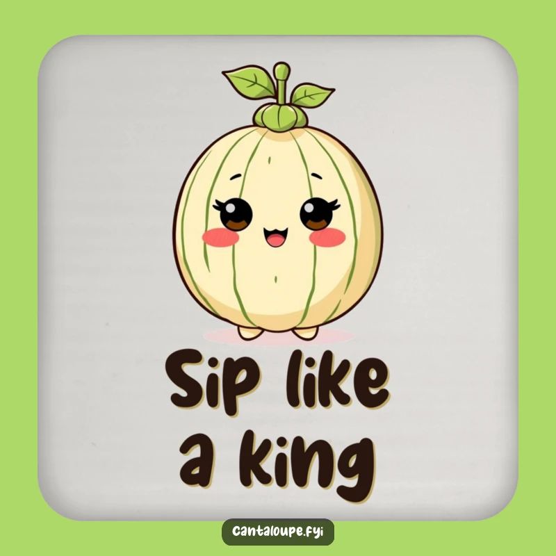 Funny Melon Hat Coaster - Cantaloupe Character Stylish Table Gift