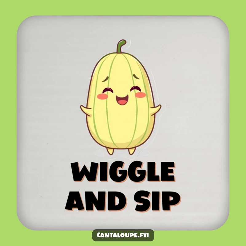 Funny Wiggling Cantaloupe Coaster - Protect Surfaces with Joyful Flair