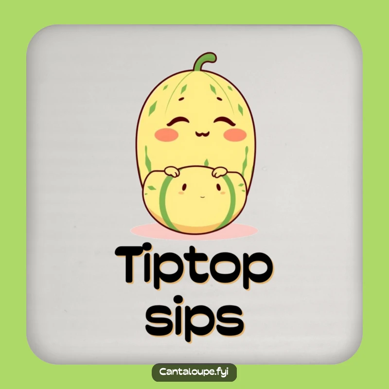 Funny Winking Cantaloupe Coaster - Balancing Act Drink Protector